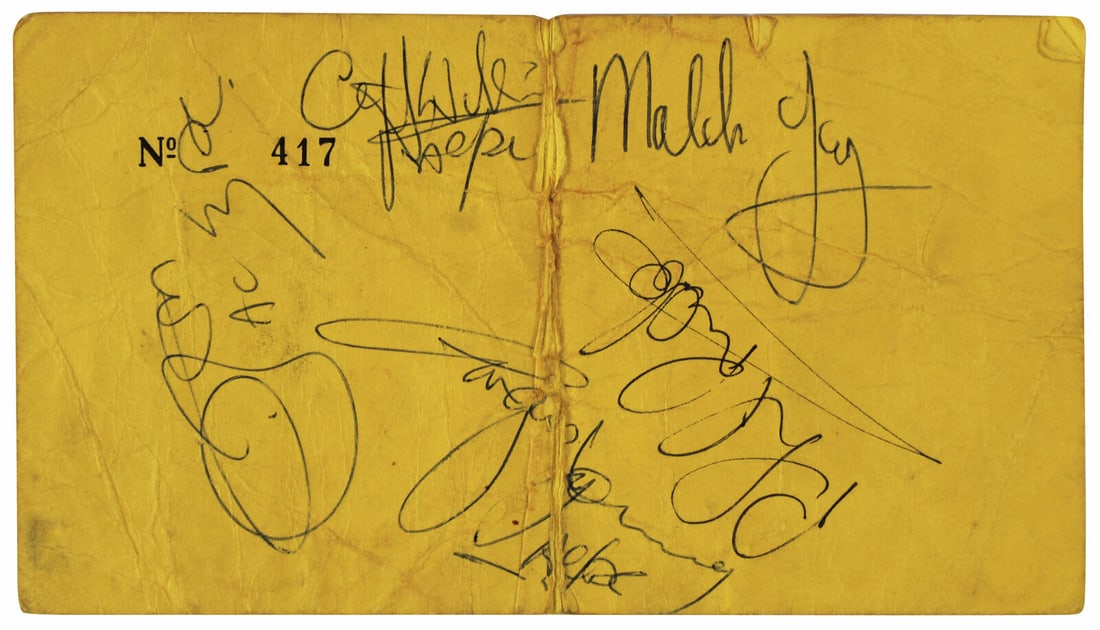AC/DC Signed 1978 Ticket Pass by Angus Young Malcolm Young Bon Scott Phil Rudd & Cliff Williams: AC/DC Signed 1978 Ticket Pass by Angus Young Malcolm Young Bon Scott Phil Rudd & Cliff Williams This is an original 1978 ticket pass signed by the legendary AC/DC members, including Angus Young, Malco