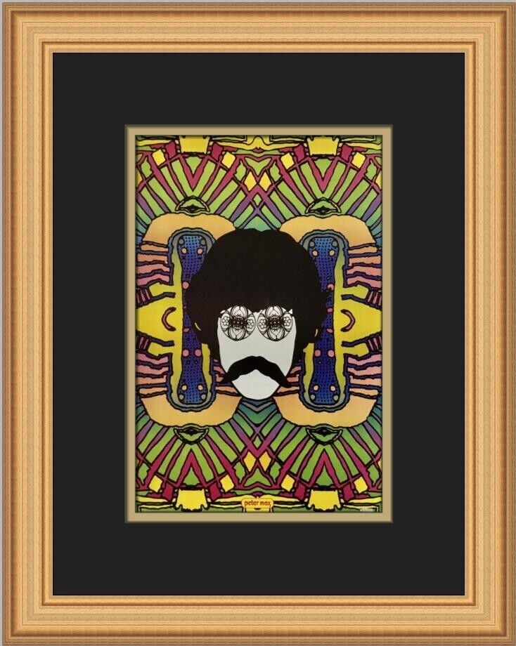 Peter Max Self-Portrait Custom Framed Print 2005: Peter Max Self-Portrait Custom Framed Print 2005 This custom framed print of Peter Max's 'Self-Portrait' features vibrant Pop Art style. Produced in 2005, this medium-sized print measures 12 inches in