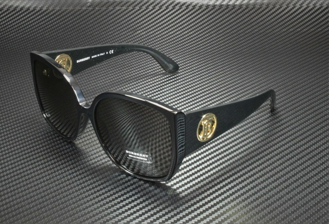 Burberry Black Grey Women's Sunglasses 61mm Square Frame: Burberry Black Grey Women's Sunglasses 61mm Square Frame Stylish Burberry sunglasses featuring a black frame. Perfect for adding a chic touch to any outfit. Specifications Type:Sunglasses Frame Color: