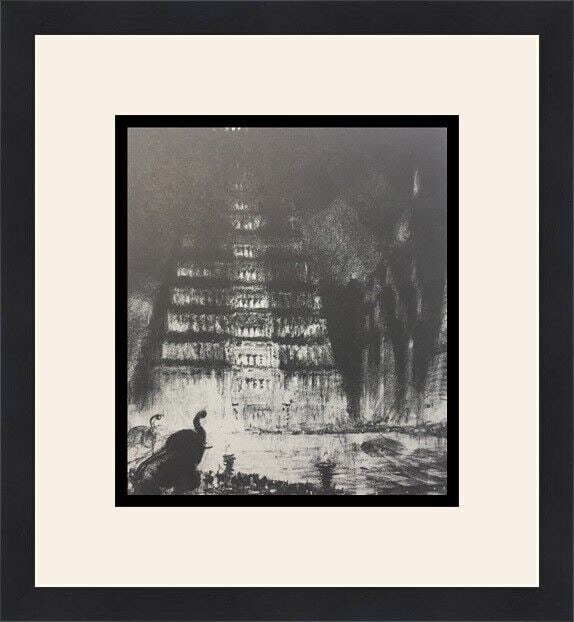 Hugh Ferriss Modern Ziggurats Custom Framed Lithograph Print: Hugh Ferriss Modern Ziggurats Custom Framed Lithograph Print This custom framed print features Hugh Ferriss's 'Modern Ziggurats', a stunning offset lithograph showcasing architectural themes. The piec