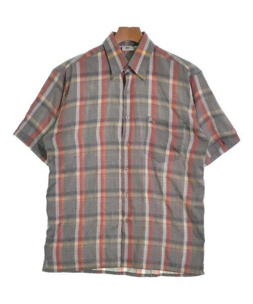 LACOSTE Men's Casual Short Sleeve Shirt Gray Red Beige Plaid Size M: LACOSTE Men's Casual Short Sleeve Shirt Gray Red Beige Plaid Size M This LACOSTE casual shirt features a stylish gray, red, and beige check pattern, perfect for a relaxed look. It is designed in a reg