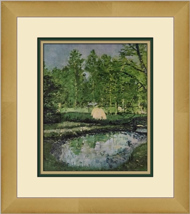 Marcel Duchamp Landscape at Blainville Custom Framed Print 1987: Marcel Duchamp Landscape at Blainville Custom Framed Print 1987 This is a custom framed print of Marcel Duchamp's impressionist work titled 'Landscape at Blainville,' produced in 1987. The print featu