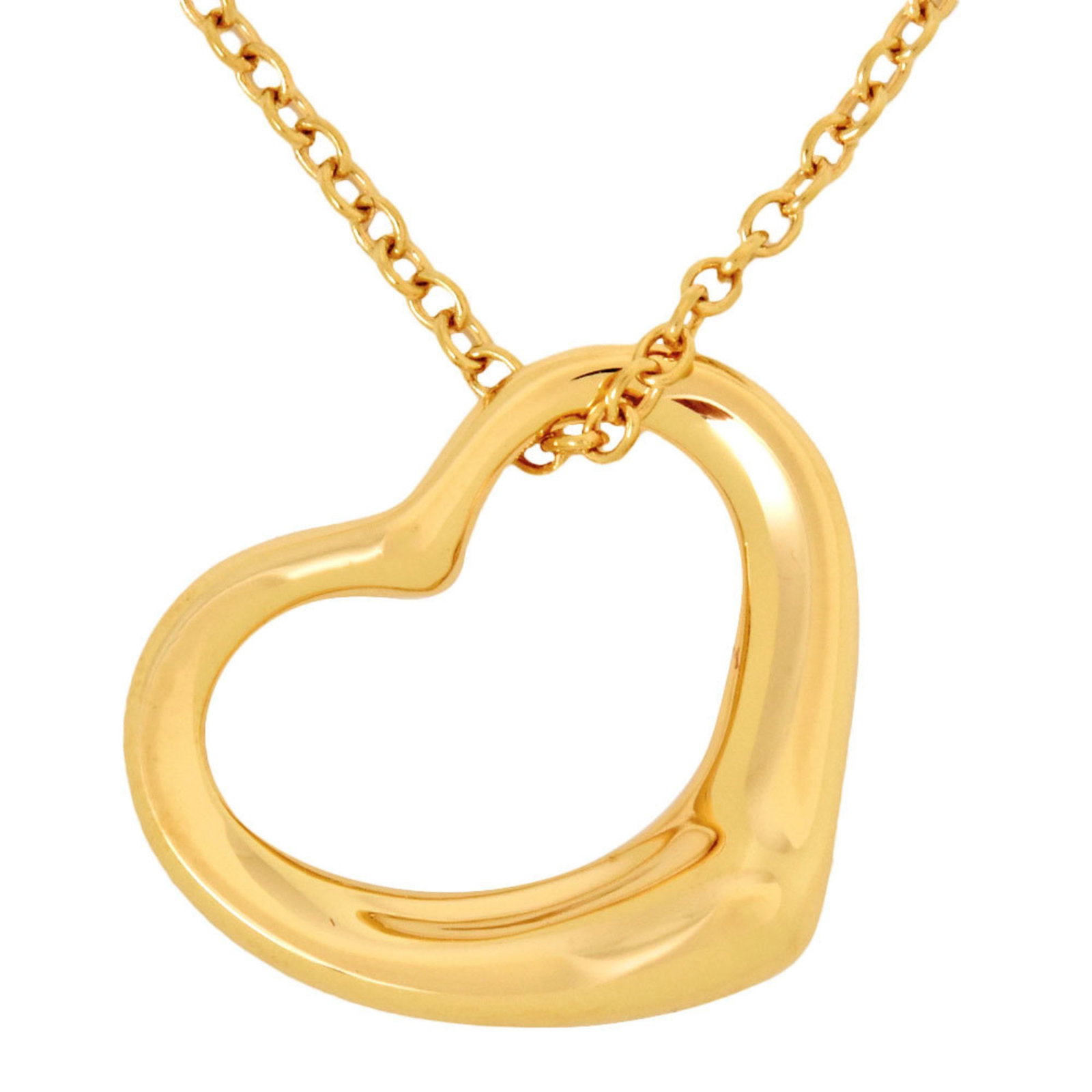 Tiffany Co Elsa Peretti Heart Necklace 18K Yellow Gold 40.5cm Women: Tiffany Co Elsa Peretti Heart Necklace 18K Yellow Gold 40.5cm Women This Tiffany & Co. Elsa Peretti Heart Necklace is crafted from 18K yellow gold and weighs 2.9g. The necklace has a length of 40.5 cm
