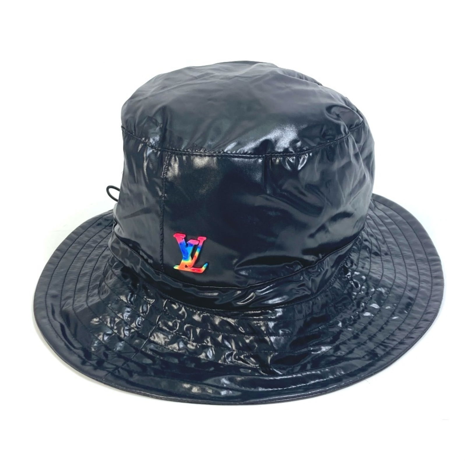 Louis Vuitton Virgil Abloh Series Black Nylon Bucket Hat for Men: Louis Vuitton Virgil Abloh Series Black Nylon Bucket Hat for Men Elevate your style with this Louis Vuitton bucket hat from the Virgil Abloh series. Crafted from durable nylon, this black hat is perfe