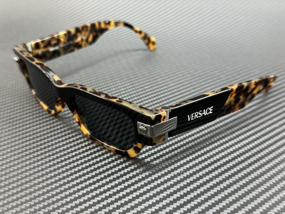 Versace Havana Grey Sunglasses for Men 53mm: Versace Havana Grey Sunglasses for Men 53mm Versace VE4465 sunglasses feature a Havana frame color, designed for men. The sunglasses have a size of 53 mm, combining style and functionality. Perfect fo