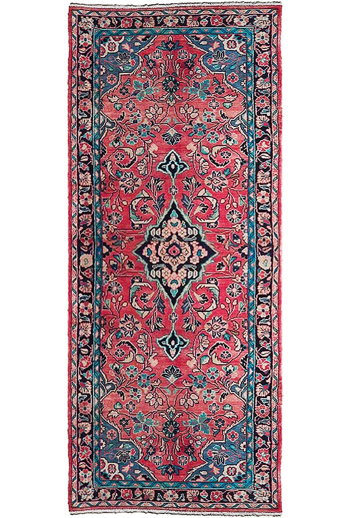 Handmade Persian Kashan Runner 4 x 11 Beige Red Wool: Handmade Persian Kashan Runner 4 x 11 Beige Red Wool This beautiful semi-antique Persian Kashan runner features a stunning blend of beige and red multi-color hues. Measuring 4 feet wide by 11 feet lon