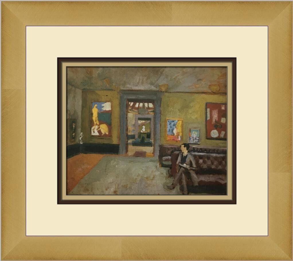 Vanessa Bell A Room at the Second Post-Impressionist Exhibit Lithograph Framed Art Print 12x14: Vanessa Bell A Room at the Second Post-Impressionist Exhibit Lithograph Framed Art Print 12x14 This custom framed print features Vanessa Bell's artwork titled "A Room at the Second Post-Impressionist