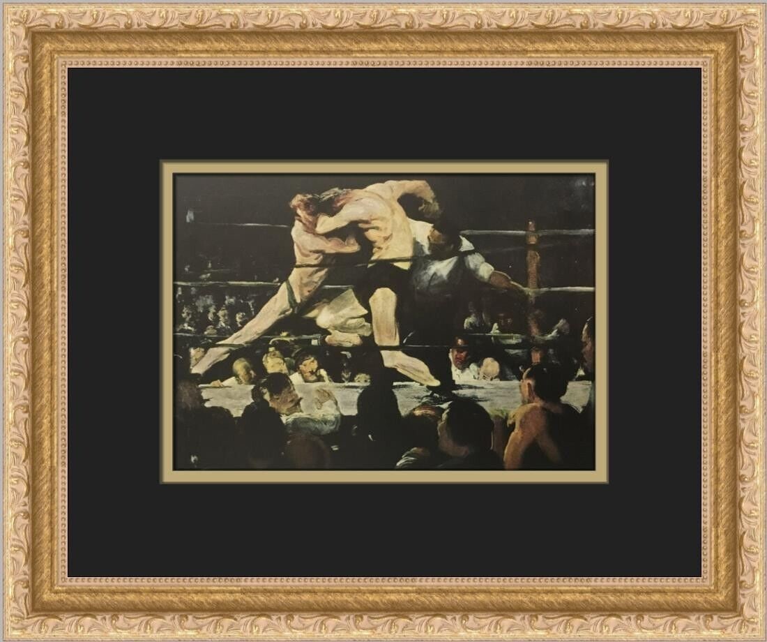 George Bellows Stag at Sharkey's Custom Framed Print 12x14 inches: George Bellows Stag at Sharkey's Custom Framed Print 12x14 inches This George Bellows "Stag at Sharkey's" custom framed print showcases the artist's Impressionism Realism style. Produced in 1957, the