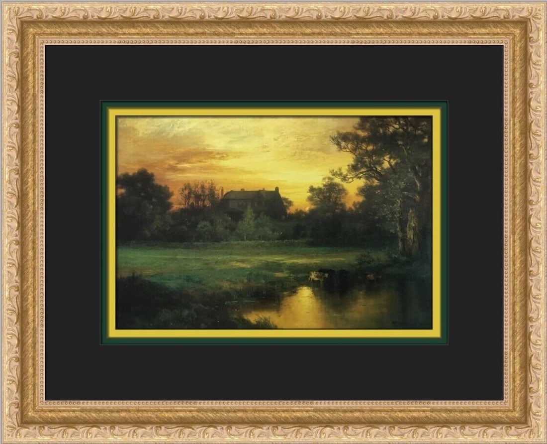 Thomas Moran East Hampton LI Custom Framed 12x15 Print: Thomas Moran East Hampton LI Custom Framed 12x15 Print This custom framed print titled "East Hampton LI" by artist Thomas Moran showcases the beauty of Long Island landscapes. Produced in 1985, this o