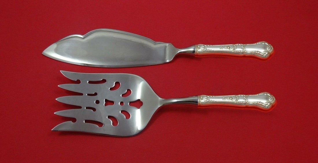 Gorham Baronial Old Sterling Silver 2 Piece Fish Serving Set: Gorham Baronial Old Sterling Silver 2 Piece Fish Serving Set Condition: "Excellent Conditon". Type: Serving Pieces. Age: Post-1940. Brand: Gorham. Composition: Sterling Silver. Maker: Gorham. Pattern: