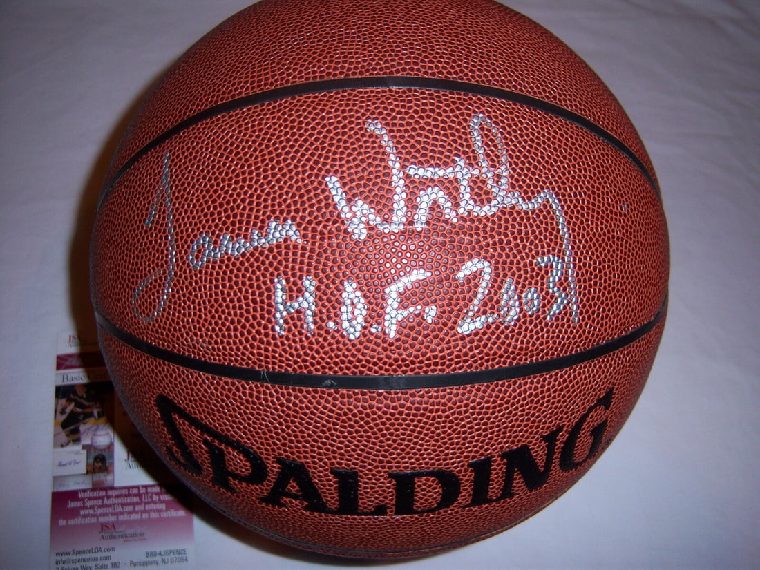 James Worthy Signed Basketball Los Angeles Lakers HOF 2003 JSA COA: James Worthy Signed Basketball Los Angeles Lakers HOF 2003 JSA COA This official basketball is signed by James Worthy, a Hall of Fame inductee in 2003, making it a valuable collectible for fans of the