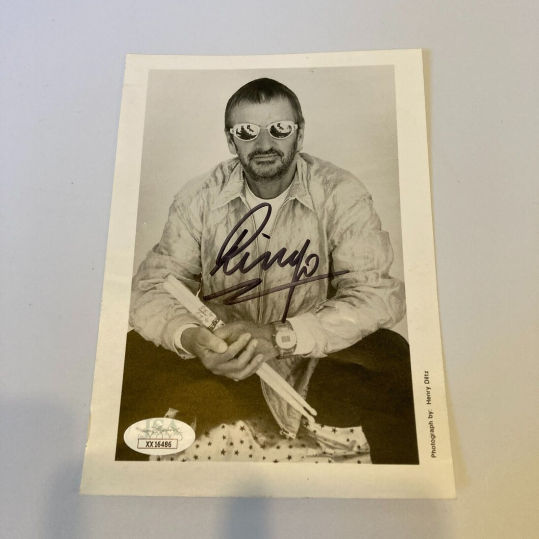 Ringo Starr Signed 5x7 Photograph The Beatles JSA Authenticated: Ringo Starr Signed 5x7 Photograph The Beatles JSA Authenticated This is an original 5x7 photograph signed by Ringo Starr, the legendary drummer of The Beatles. The autograph has been authenticated by