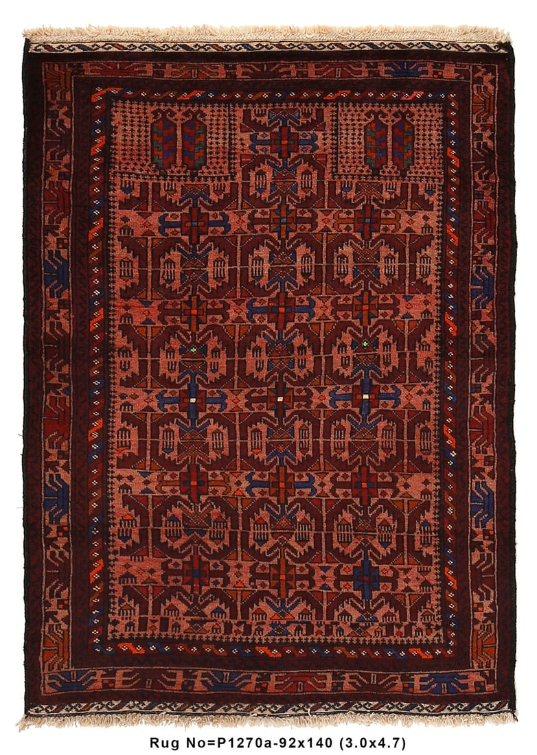 Herati Tribal Hand-Knotted Wool Area Rug 3 x 5 Rust Burgundy Salmon: Herati Tribal Hand-Knotted Wool Area Rug 3 x 5 Rust Burgundy Salmon This beautiful 3 x 5 Herati Tribal Wool Handmade Rug features a stunning hand-knotted design, showcasing a vibrant color palette of 