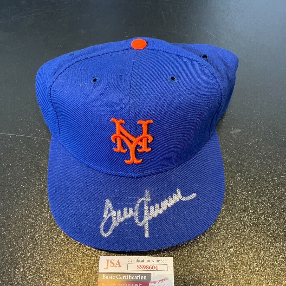 Tom Seaver Autographed New York Mets Game Hat JSA Certified: Tom Seaver Autographed New York Mets Game Hat JSA Certified This is a New York Mets game model baseball hat signed by the legendary player Tom Seaver. The item has been authenticated by James Spence A