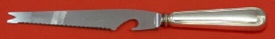 Frank Smith Fiddle Thread Sterling Silver Bar Knife 9 1/8 Inches Custom Made: Frank Smith Fiddle Thread Sterling Silver Bar Knife 9 1/8 Inches Custom Made This custom-made bar knife features the Fiddle Thread pattern by Frank Smith. Crafted from sterling silver, it has a hollow