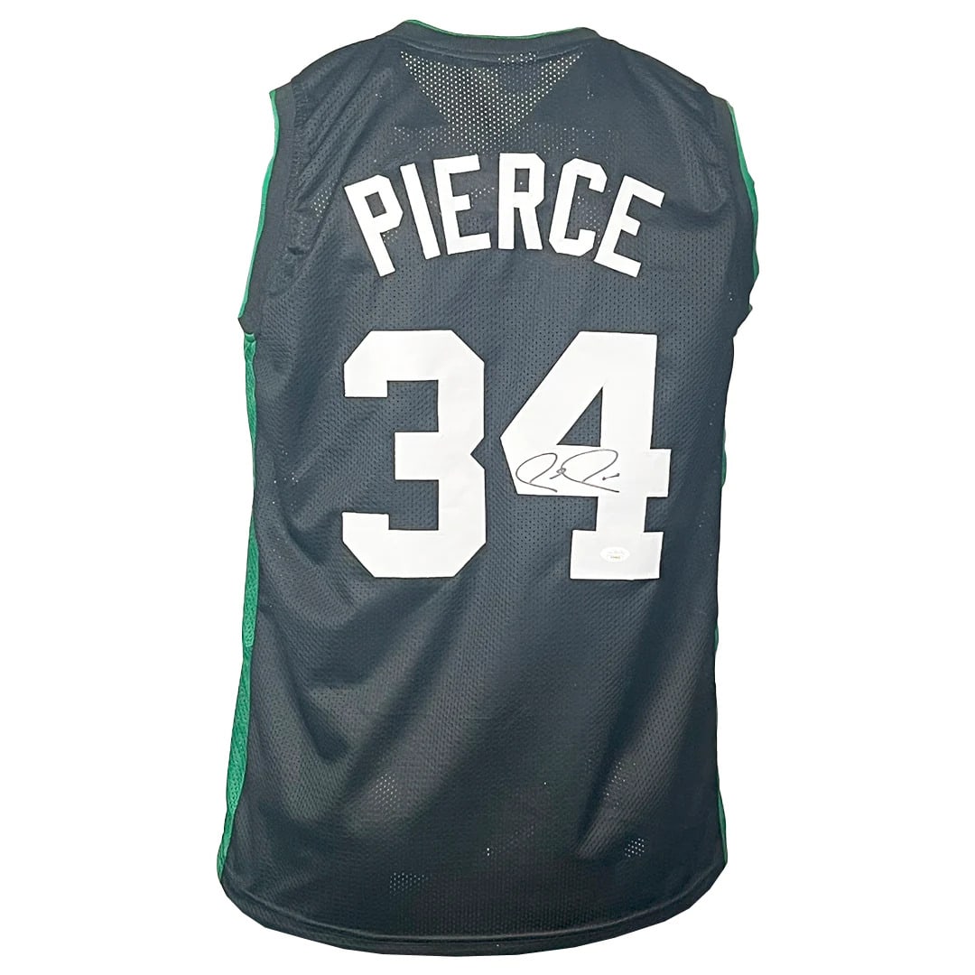 Paul Pierce Signed Boston Celtics Black Basketball Jersey XL JSA Authenticated: Paul Pierce Signed Boston Celtics Black Basketball Jersey XL JSA Authenticated This custom stitched Boston Celtics black basketball jersey is personally hand signed by Paul Pierce. The jersey is authe