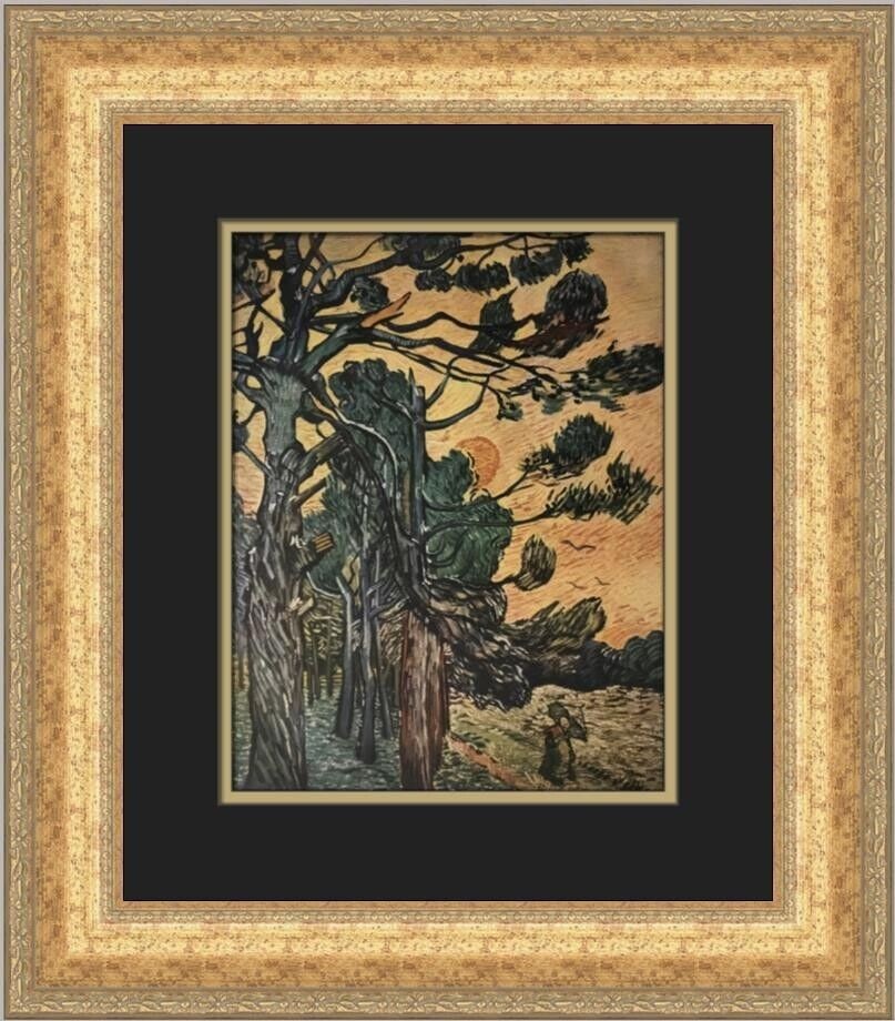 Vincent Van Gogh Pine Trees Custom Framed Art Print 19x17 inches: Vincent Van Gogh Pine Trees Custom Framed Art Print 19x17 inches This custom framed print features the artwork "Pine Trees" by Vincent van Gogh. Measuring 19 in. high by 17 in. wide, this medium-sized