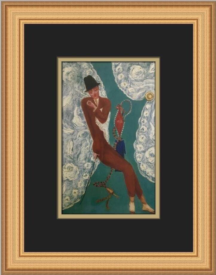Florine Stettheimer Modernist Portrait of Louis Bouche Framed Print 15x11: Florine Stettheimer Modernist Portrait of Louis Bouche Framed Print 15x11 This custom framed print titled 'Portrait of Louis Bouche' by artist Florine Stettheimer showcases a modernist style. The prin