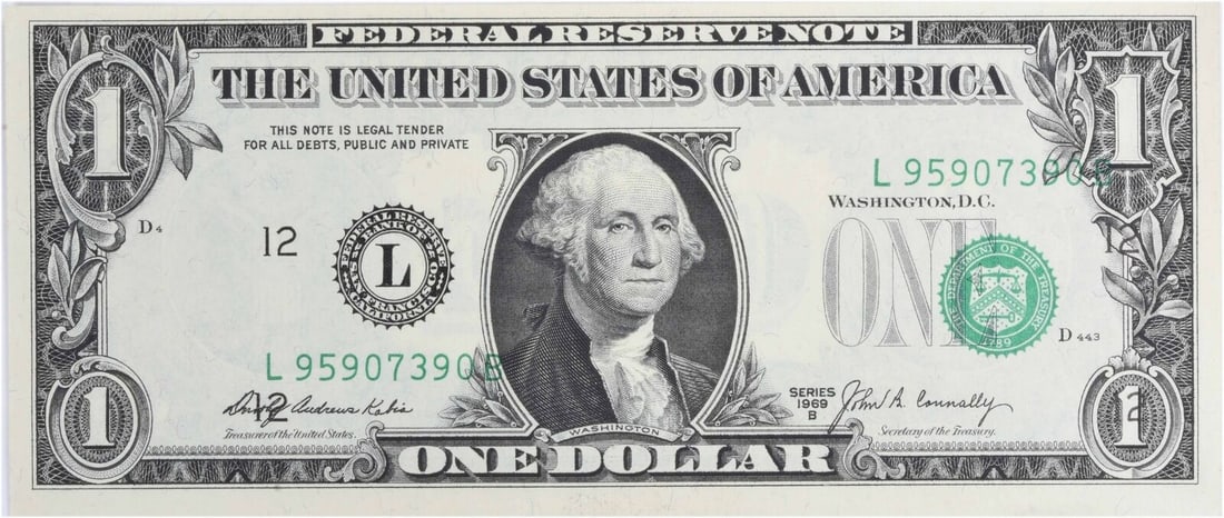 1969B Uncirculated One Dollar Federal Reserve Note San Francisco: 1969B Uncirculated One Dollar Federal Reserve Note San Francisco This 1969B $1 Federal Reserve Note from San Francisco features an uncirculated condition and is graded as uncirculated. It is part of t