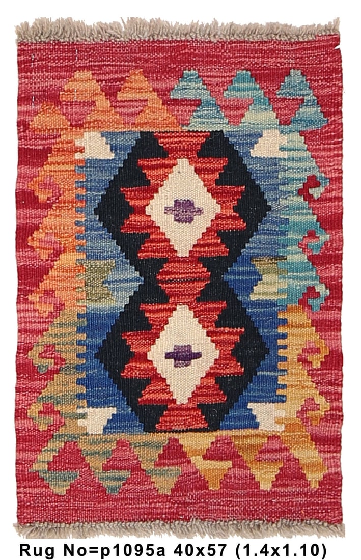 1'4 x 2'0 SMALL Handmade Kilim Flat-Weave Tribal Rug Vegetable Dye: 1'4 x 2'0 SMALL Handmade Kilim Flat-Weave Tribal Rug Vegetable Dye Free continental US Shipping Size in Feet: Width: 1'4 x Length: 2'0 Size in Inches: Width: 16 in x Length: 24 in Rug Type: Area Rug C