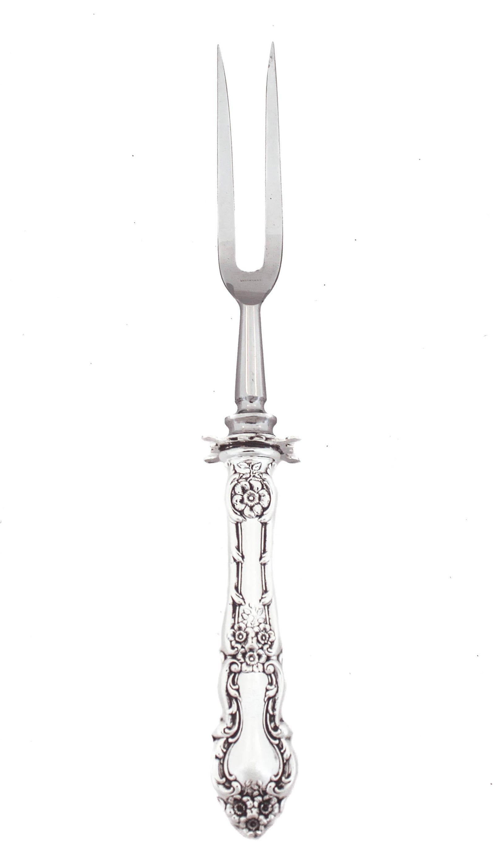 Sterling Silver Carving Set: Sterling Silver Carving Set Creator: Wallace Silversmiths (Manufacturer) Dimensions: Height: 13 in (33.02 cm)Width: 2 in (5.08 cm)Depth: 2 in (5.08 cm) Materials and Techniques: Sterling Silver Place