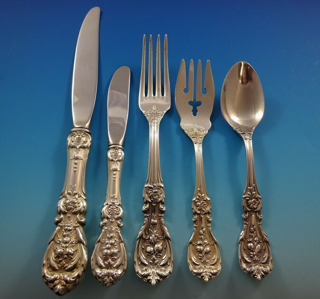 Francis I Reed & Barton Sterling Silver Flatware Service For 12 Set 60 Pieces: Francis I Reed & Barton Sterling Silver Flatware Service For 12 Set 60 Pieces Maker: Reed & Barton Featured Refinements: Sterling Silver Service for 12 Composition: Sterling Silver Age: Post-1940 Bran
