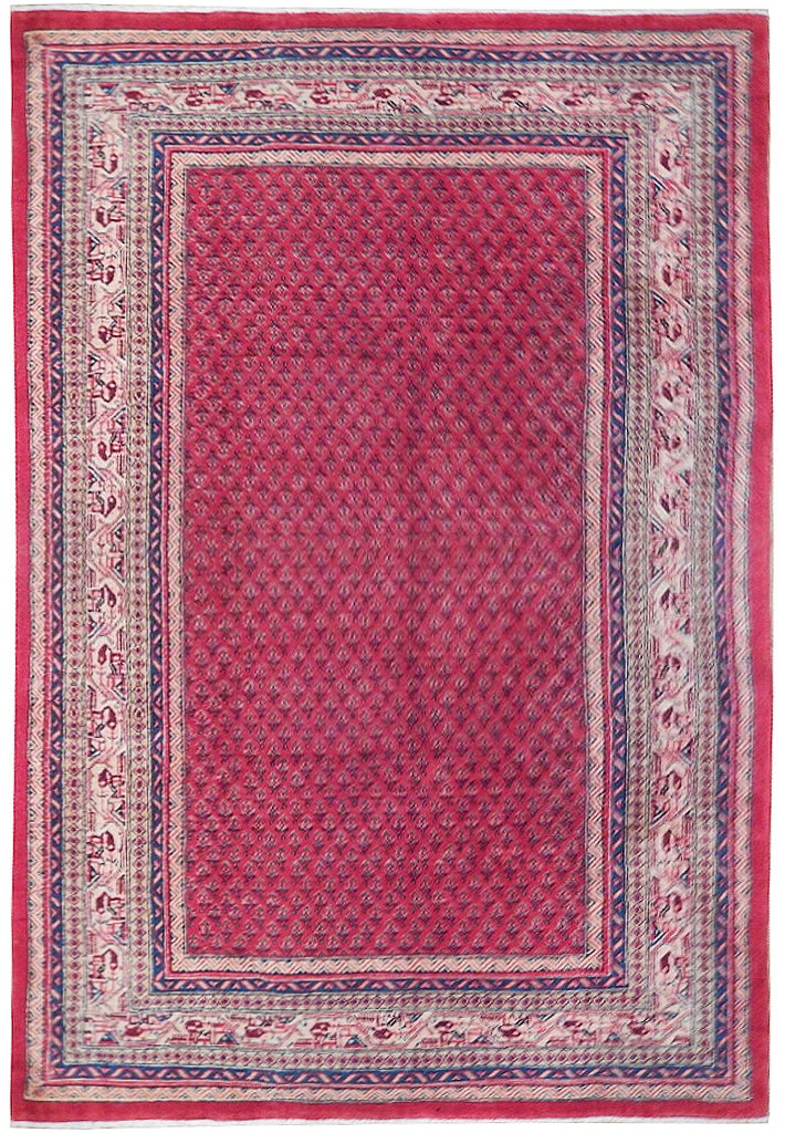 6'10 x 10 Red Persian Mir Sarouk Rug: 6'10 x 10 Red Persian Mir Sarouk Rug Free continental US Shipping Size in Feet: Width: 6'10 x Length: 10 Size in Inches: Width: 82 in x Length: 120 in Rug Type: Area Rug Colors: Red Ivory Blue Weave: 
