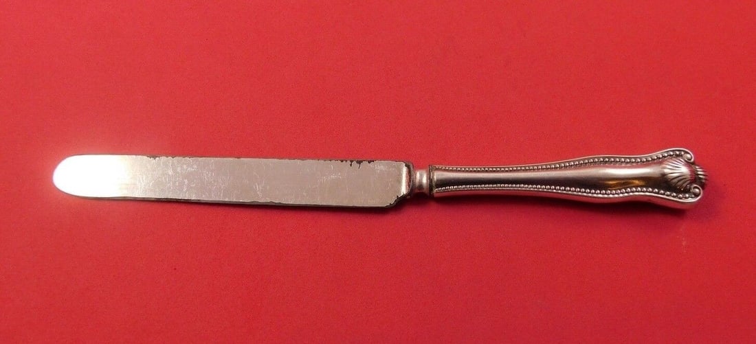 Newport Shell by Frank Smith Sterling Silver Breakfast Knife HH Blunt SP 7 1/4": Newport Shell by Frank Smith Sterling Silver Breakfast Knife HH Blunt SP 7 1/4" Seller Notes: " In very good very clean condition with minor surface scratches as expected." Maker: Frank Smith Composit