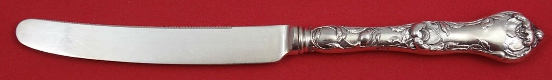 Les Cinq Fleurs by Reed and Barton Sterling Tea Knife Serrated Plated Blade: Les Cinq Fleurs by Reed and Barton Sterling Tea Knife Serrated Plated Blade Seller Notes: " Excellent condition" Pattern: Les Cinq Fleur Brand: Reed & Barton Type: Knife Age: 1900-1940 Maker: Reed & B