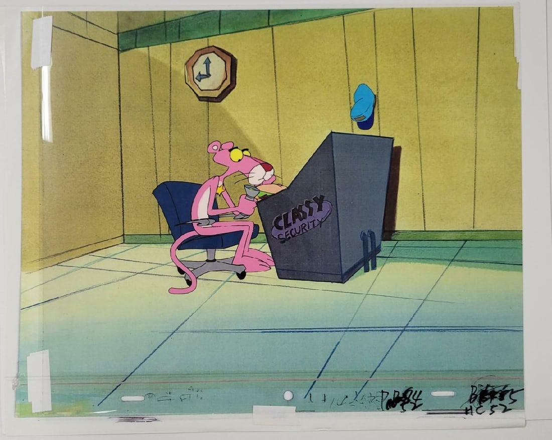 Pink Panther Cartoon TV Original Production Art Cel (A): Pink Panther Cartoon TV Original Production Art Cel (A) While the lot images are representative of the item, the size, placement and strength of the signature may vary. Each item is hand signed, there