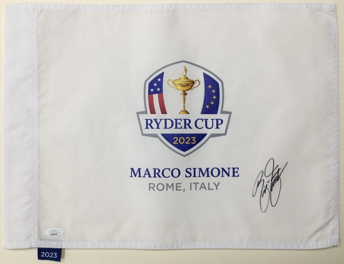 Rickie Fowler 2023 Ryder Cup Rome Italy Signed Pin Flag- JSA: Rickie Fowler 2023 Ryder Cup Rome Italy Signed Pin Flag- JSA Sport: Golf-PGA Player: Rickie Fowler Signed: Yes Original/Reprint: Original Autograph Authentication: James Spence Authentication (JSA) Pr