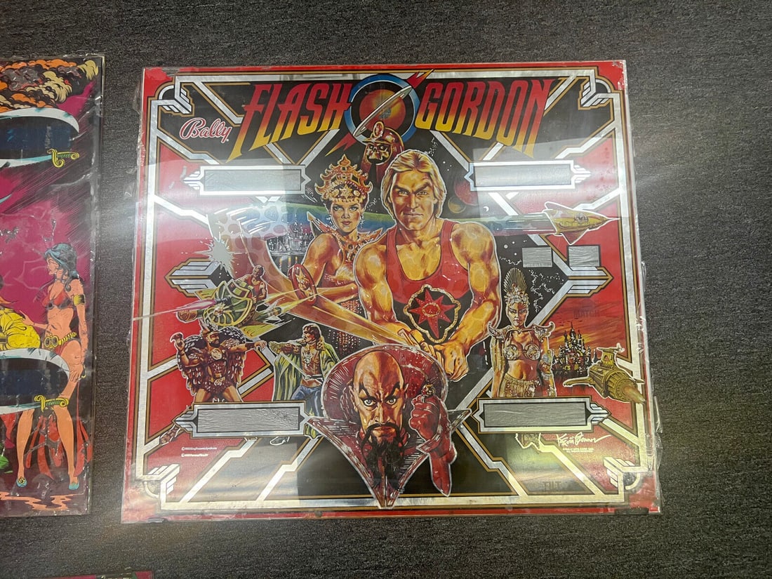 FLASH GORDON Pinball BACKGLASS by BALLY 1981: FLASH GORDON Pinball BACKGLASS by BALLY 1981 Year: 1981 Pinball Backglass: FLASH GORDON FLASH GORDON Pinball BACKGLASS by BALLY FLASH GORDON Pinball BACKGLASS by BALLY 1981 While the lot images are re