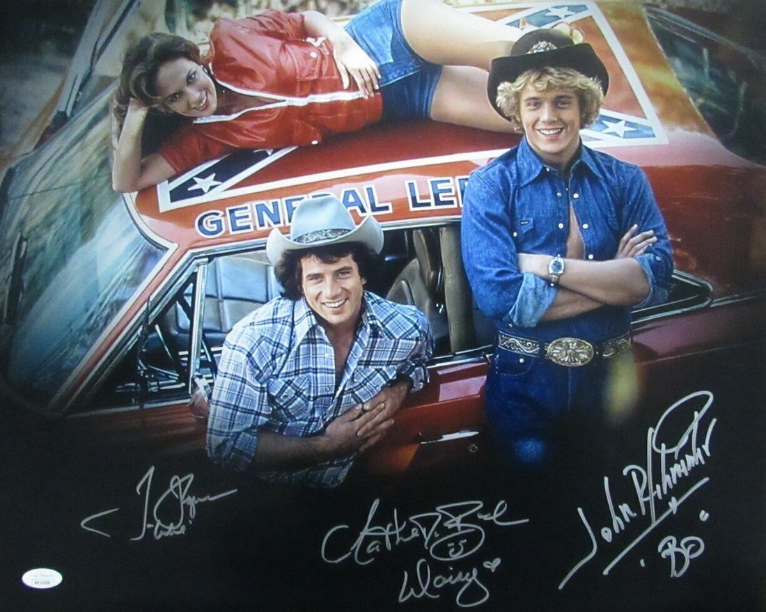 Dukes of Hazzard Signed/Inscribed by 3 BO DAISY LUKE 16x20 Photo JSA 167236: Dukes of Hazzard Signed/Inscribed by 3 BO DAISY LUKE 16x20 Photo JSA 167236 Autograph Authentication: JSA Industry: Movies Original/Reproduction: Original Original/Reprint: Original Product: Photo Sig
