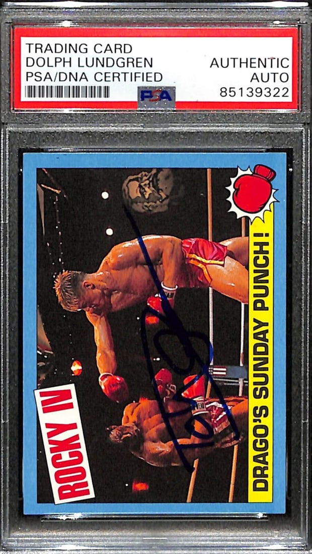 Dolph Lundgren Signed/Auto 1985 TOPPS Rocky IV Drago Card #53 PSA/DNA 183775: Dolph Lundgren Signed/Auto 1985 TOPPS Rocky IV Drago Card #53 PSA/DNA 183775 Original/Reprint: Original Product: Photo Sport: Entertainment Signed: YES Pre-Owned While the lot images are representativ