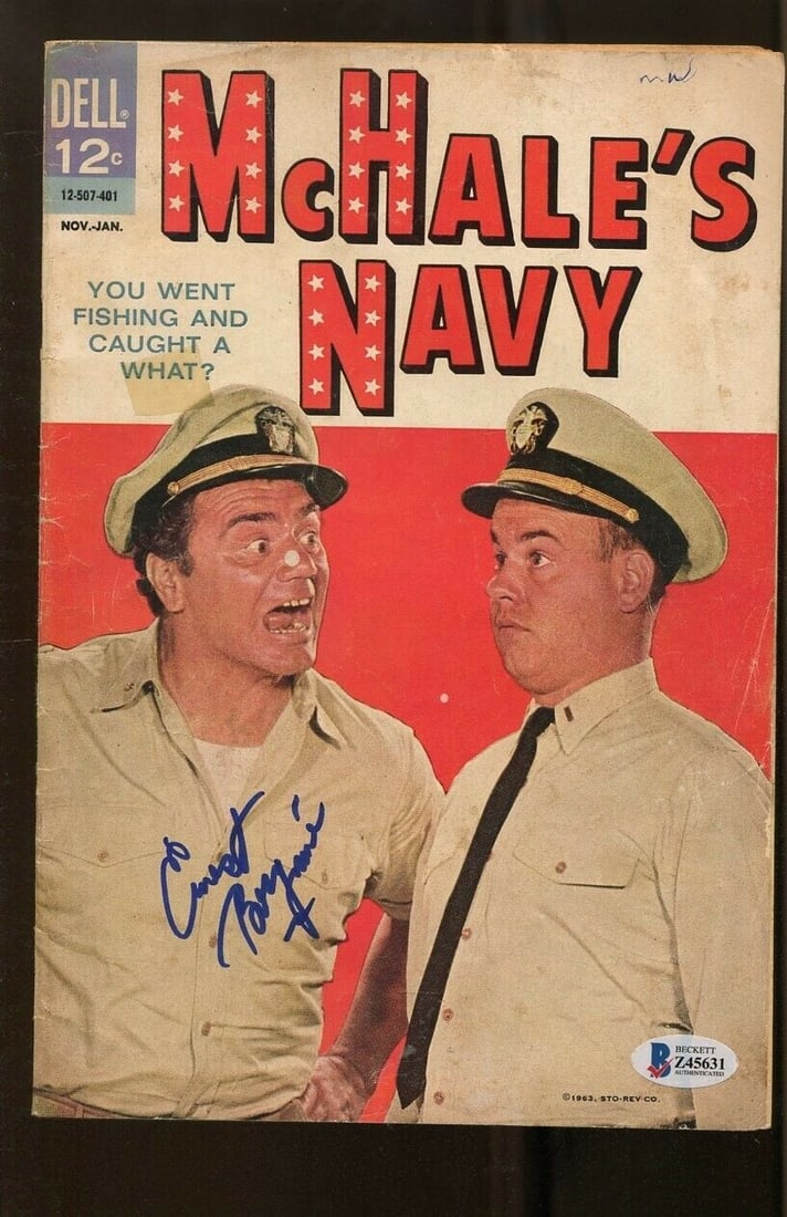 Ernest Borgnine Signed McHale's Navy Dell Comic Book 1963 Autographed Beckett: Ernest Borgnine Signed McHale's Navy Dell Comic Book 1963 Autographed Beckett Object Type: Magazine Industry: Comedy Original/Reproduction: Original Show: TV Signed by: Borgnine Autograph Authenticati