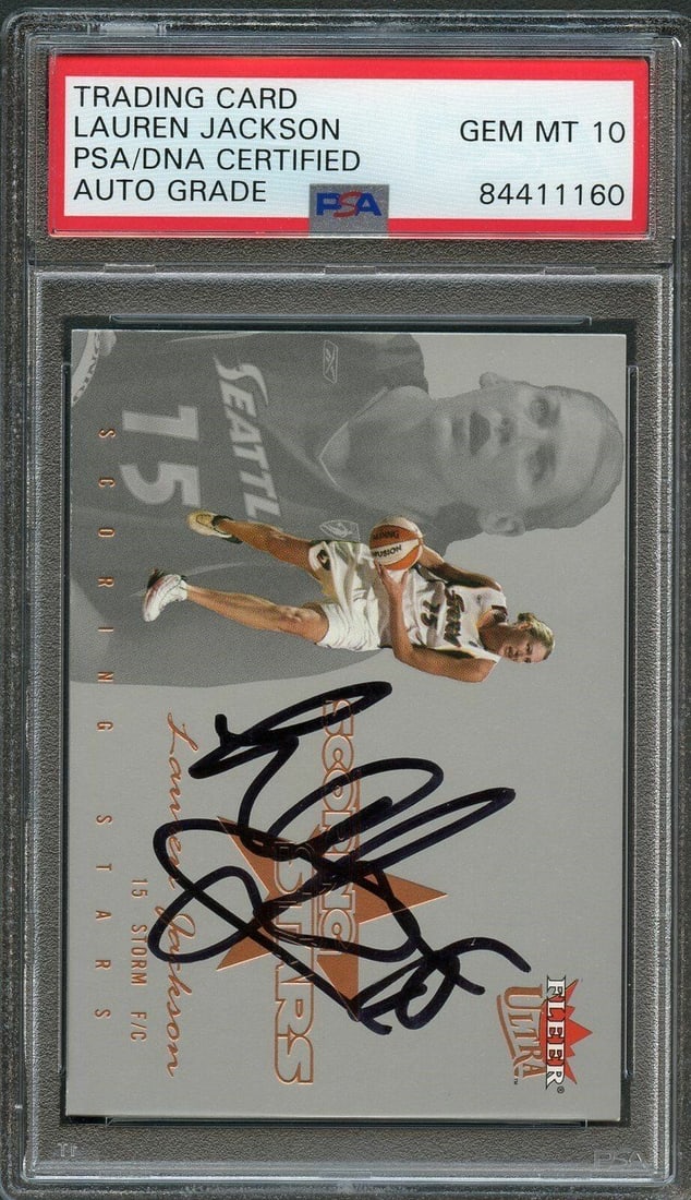 2004 Fleer Ultra #1SS Lauren Jackson Signed Card AUTO Grade 10 PSA Slabbed Seatt: 2004 Fleer Ultra #1SS Lauren Jackson Signed Card AUTO Grade 10 PSA Slabbed Seatt Sport: Basketball Pre-Owned While the lot images are representative of the item, the size, placement and strength of th