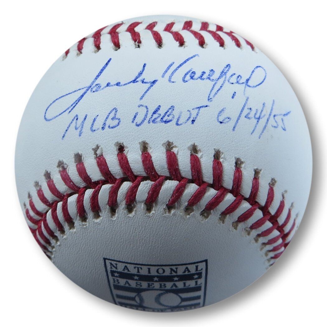 Sandy Koufax Signed Autographed HOF Baseball "MLB Debut 6/24/55" JSA: Sandy Koufax Signed Autographed HOF Baseball "MLB Debut 6/24/55" JSA Player: Sandy Koufax Product: Ball Original/Reprint: Original Autograph Authentication: James Spence (JSA) Team: Brooklyn Dodgers P