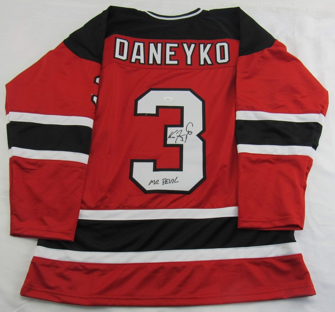 Ken Daneyko Signed Devils w/ Insc Jersey JSA COA: Ken Daneyko Signed Devils w/ Insc Jersey JSA COA Autograph Authentication: JSA Ken Daneyko Signed Devils w/ Insc Jersey JSA COA Ken Daneyko Signed Devils w/ Mr Devil Inscription Jersey JSA COA While t