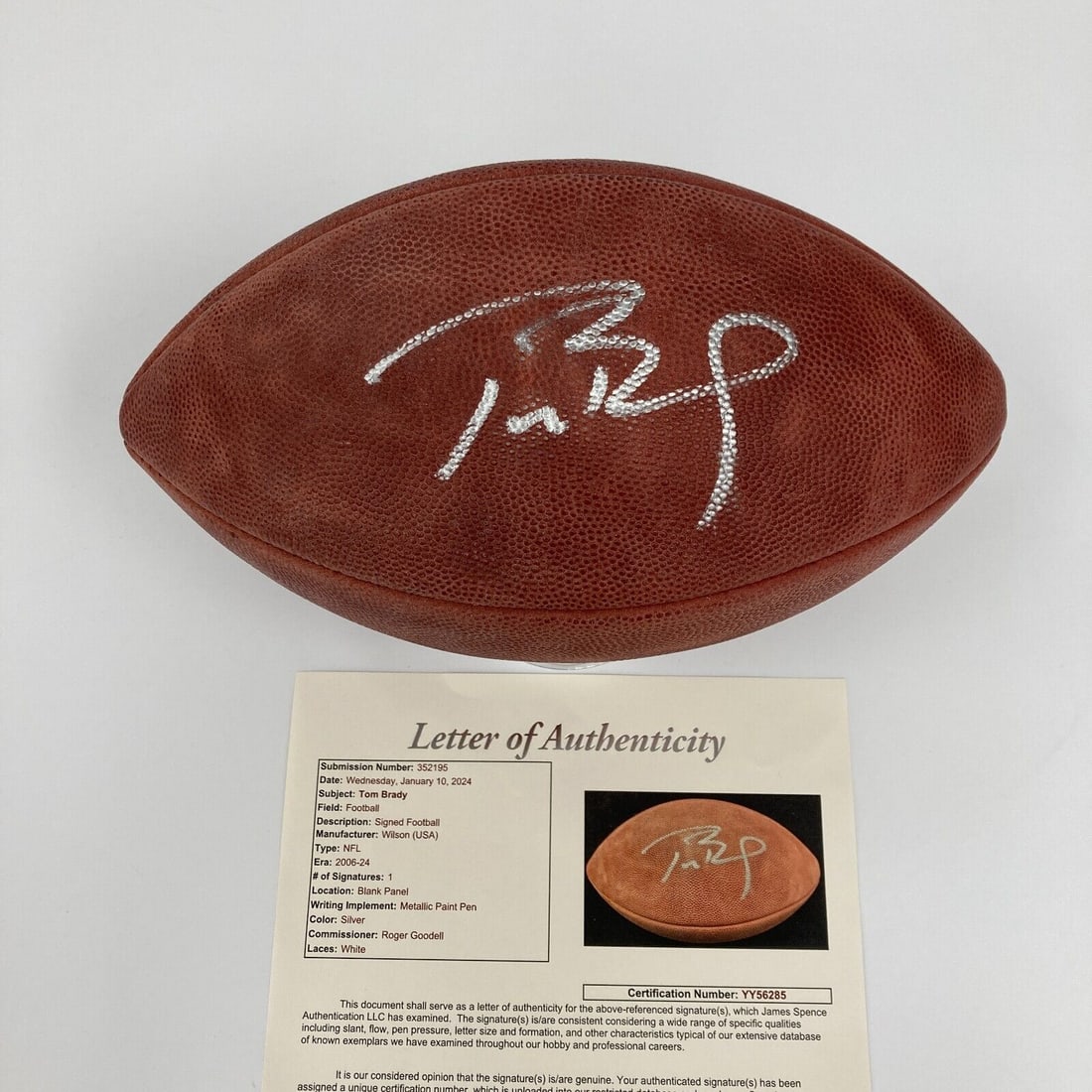Tom Brady Signed Official Wilson NFL Game Football JSA COA: Tom Brady Signed Official Wilson NFL Game Football JSA COA Sport: Football Player: Tom Brady Signed: Yes Original/Reprint: Original Autograph Authentication: James Spence Authentication (JSA) Product: