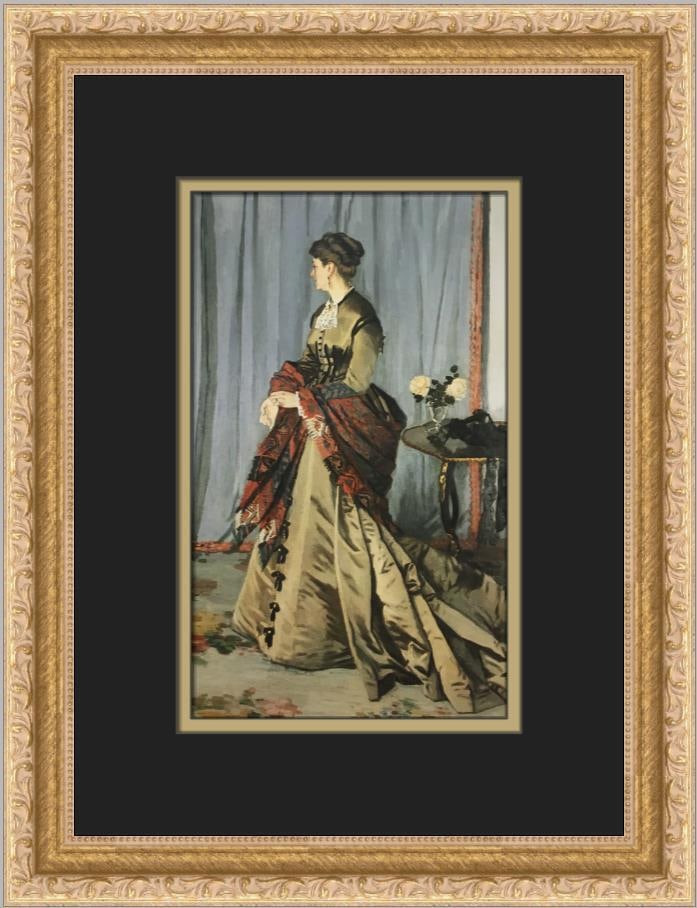 Claude Monet Madame Gaudilbert Custom Framed Print: Claude Monet Madame Gaudilbert Custom Framed Print Size: Medium Region Of Origin: United States Artist: Claude Monet Production Technique: Offset Lithograph Framing: Matted & Framed Style: Impressioni