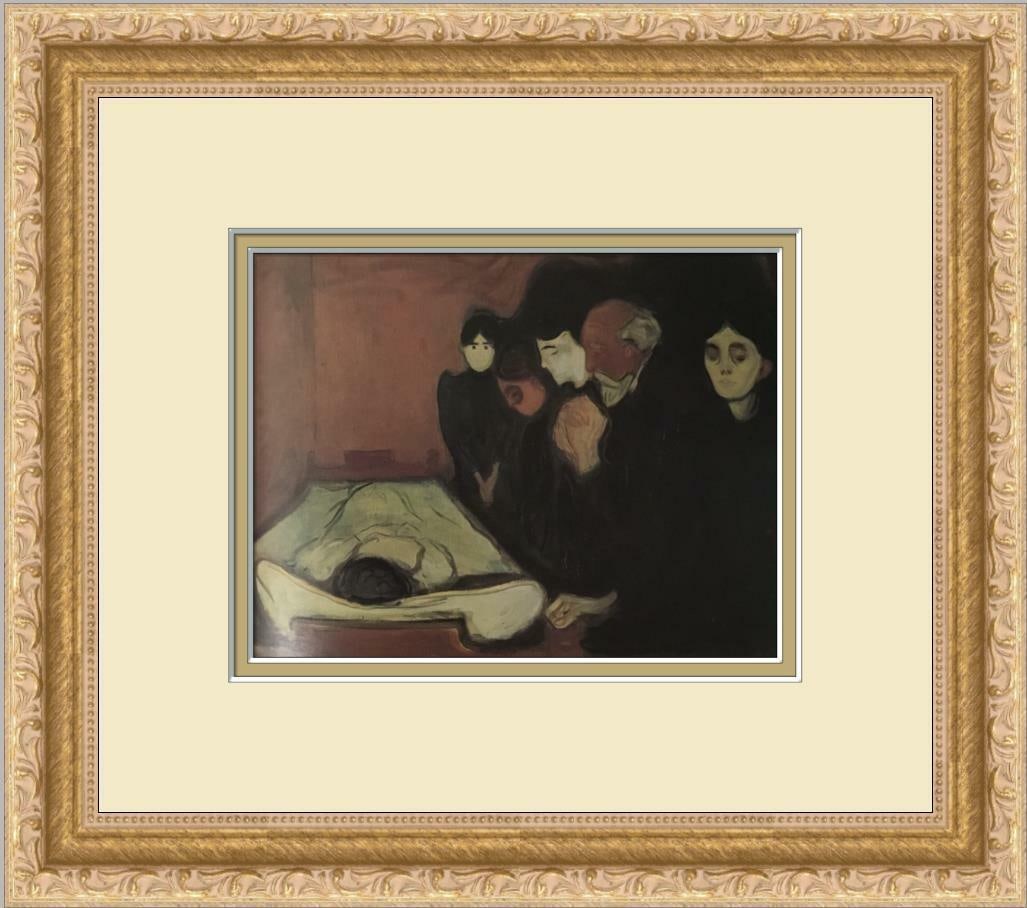 Edvard Munch By the Deathbed Fever Newly Custom Framed Print: Edvard Munch By the Deathbed Fever Newly Custom Framed Print Features: Framed Matted Region Of Origin: United States Item Width: 13 in Title: By the Deathbed Fever Production Technique: Offset Lithogr