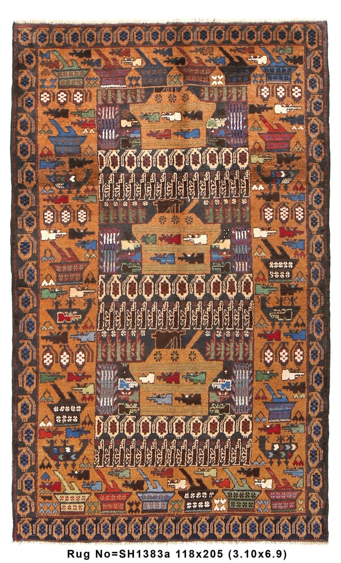3'10 x 6'9 WAR RUG Handmade Afghan Tribal carpet TANKS GUNS MISSLES: 3'10 x 6'9 WAR RUG Handmade Afghan Tribal carpet TANKS GUNS MISSLES Free continental US Shipping Size in Feet: Width: 3'10 x Length: 6'9 Size in Inches: Width: 46 in x Length: 81 in Rug Type: Area Rug