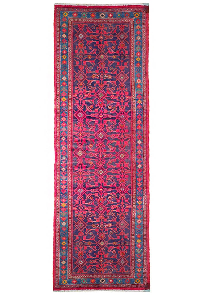 4 x 17 Red Semi-Antique Persian Hamadan Runner: 4 x 17 Red Semi-Antique Persian Hamadan Runner Free continental US Shipping Size in Feet: Width: 4 x Length: 17 Size in Inches: Width: 48 in x Length: 204 in Colors: Red Blue Weave: 100% Handmade Pile