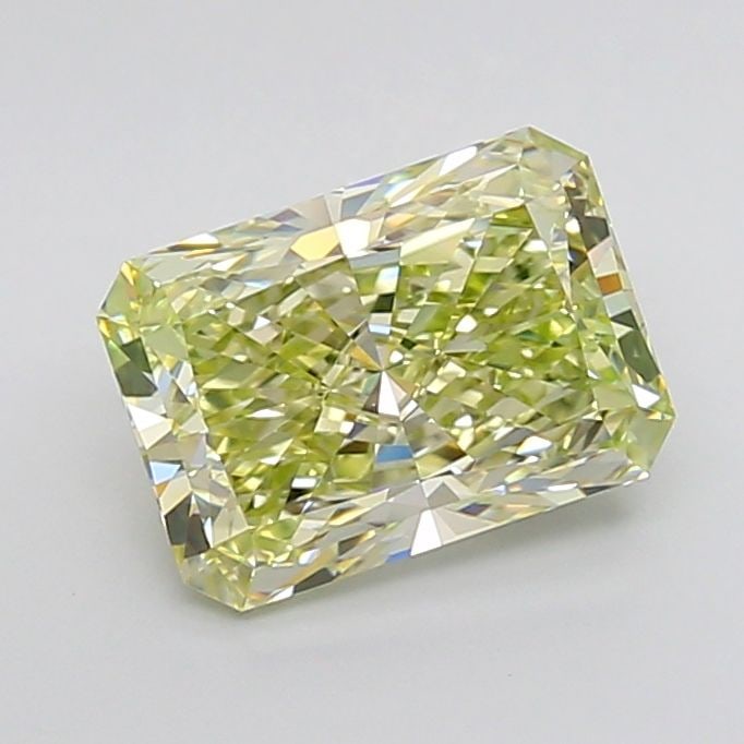 Loose Diamond - RADIANT 3.23ct Fancy Light Green Yellow VS1: Loose Diamond - RADIANT 3.23ct Fancy Light Green Yellow VS1 Source: This is a real non-mined Diamond that has been grown in a lab Shape: RADIANT Carats: 3.23 Color: Fancy Light Green Yellow Certificat