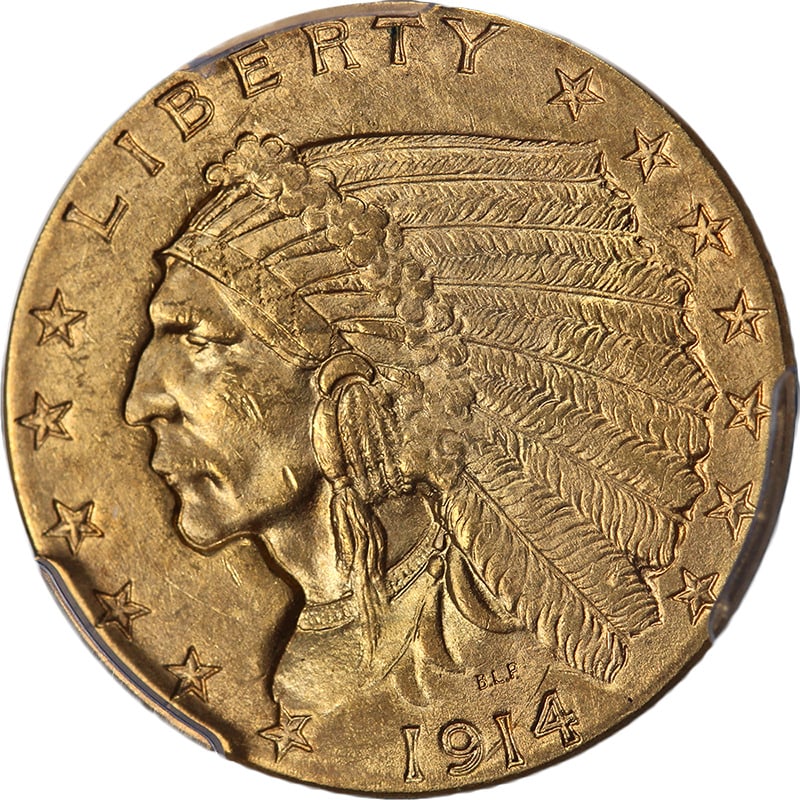 1914-P Indian Gold $2.50 PCGS MS63 Nice Eye Appeal Strong Strike: 1914-P Indian Gold $2.50 PCGS MS63 Nice Eye Appeal Strong Strike Certification: PCGS Circulated/Uncirculated: Uncirculated Mint Location: Philadelphia Grade: MS63 Certification Number: 50638442 Compos