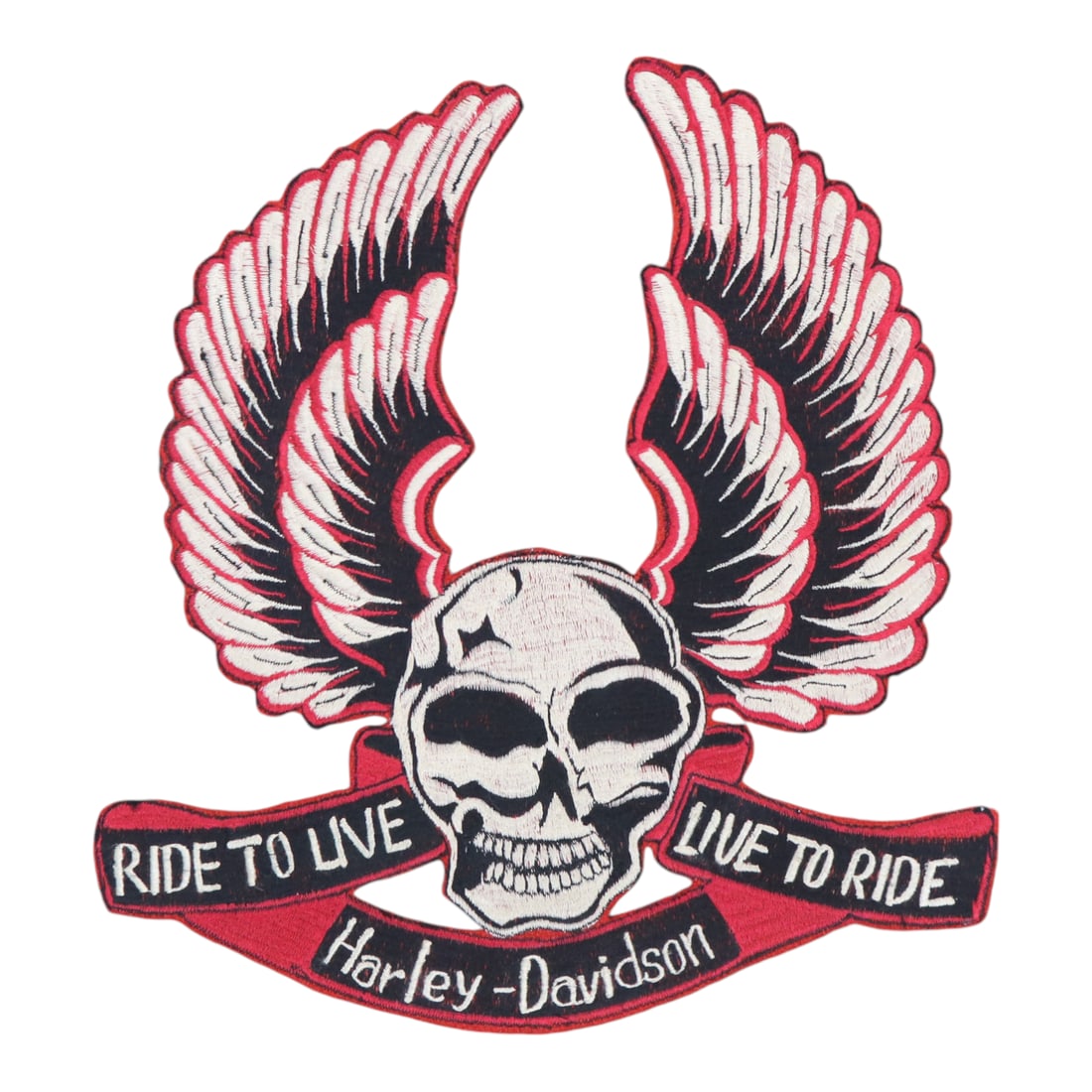 1970s Harley Davidson Ride To Live Skull Patch: 1970s Harley Davidson Ride To Live Skull Patch Original vintage 1970s Harley Davidson Ride To Live Skull Patch. This patch is in excellent condition, absolutely beautiful and incredibly rare. Measures