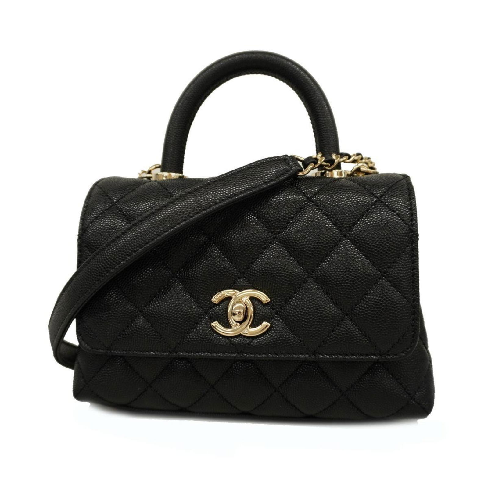 Chanel Handbag Matelasse Chain Shoulder Caviar Skin Black Ladies: Chanel Handbag Matelasse Chain Shoulder Caviar Skin Black Ladies Brand: Chanel Type: Handbag Material: Caviar leather Caviar leather: Color: Black Outer Pocket: Turn lock Turn lock: Gender: Women Size