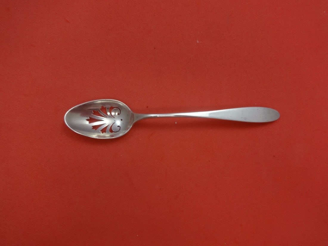 French Antique by Dominick & Haff Sterling Olive Spoon Pierced Original 5 7/8": French Antique by Dominick & Haff Sterling Olive Spoon Pierced Original 5 7/8" Pattern: French Antique Brand: Dominick & Haff Type: Serving Spoon Composition: Sterling Silver Maker: Dominick & Haff Fr