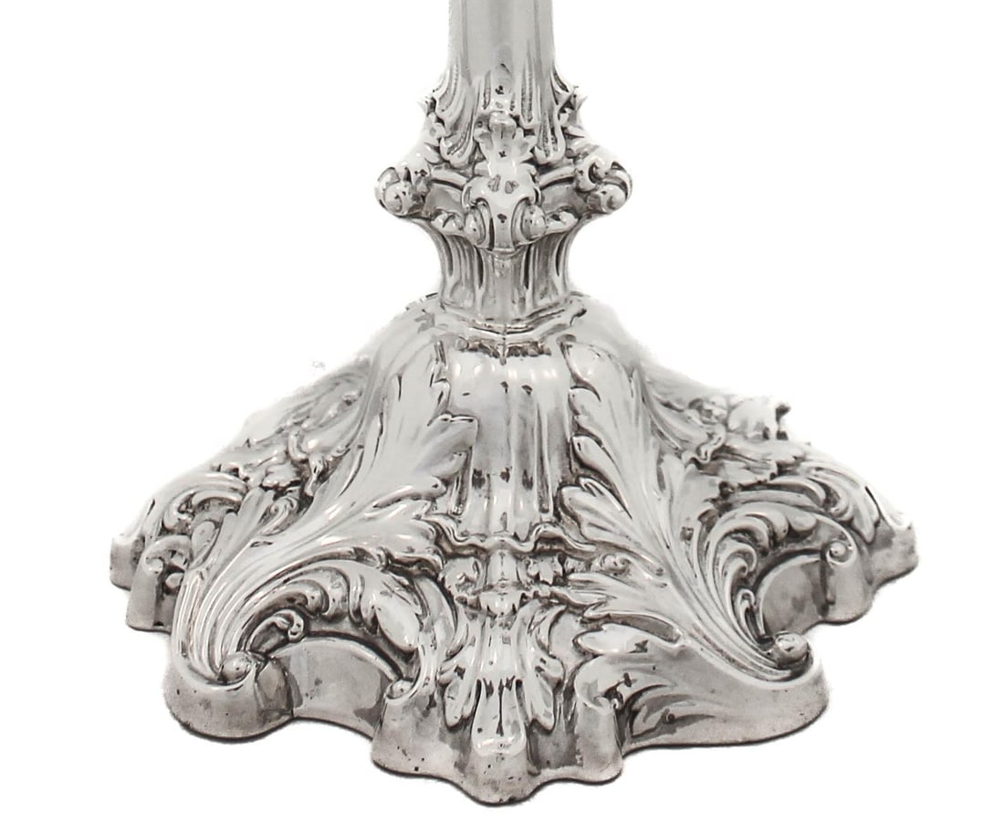 Sterling Silver Rococo Candlesticks: Sterling Silver Rococo Candlesticks Creator: Frank Smith Co. (Manufacturer) Dimensions: Height: 13 in (33.02 cm)Width: 4 in (10.16 cm)Depth: 4 in (10.16 cm) Sold As: Set of 2 Style: Rococo (Of the Per