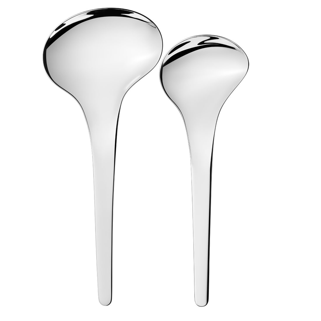 Bloom by Georg Jensen Stainless Steel Serving Spoon Set 2 pieces - New: Bloom by Georg Jensen Stainless Steel Serving Spoon Set 2 pieces - New Type: Serving Spoon Set Includes: Serving Set Brand: Georg Jensen Inspired by the delicate forms of cherry blossom flowers, the b